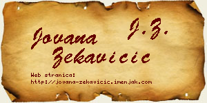 Jovana Zekavičić vizit kartica